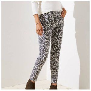 LOFT Curvy Skinny Jeans Pants Leopard Print 6 32/14